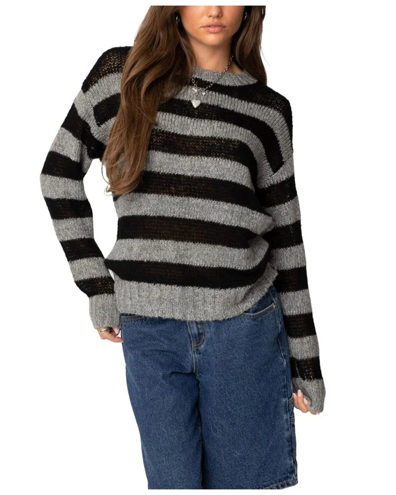 Light Knit Striped Sweater