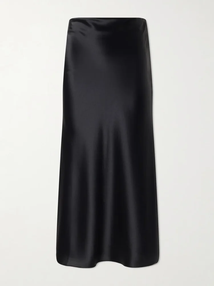 Valetta satin midi skirt