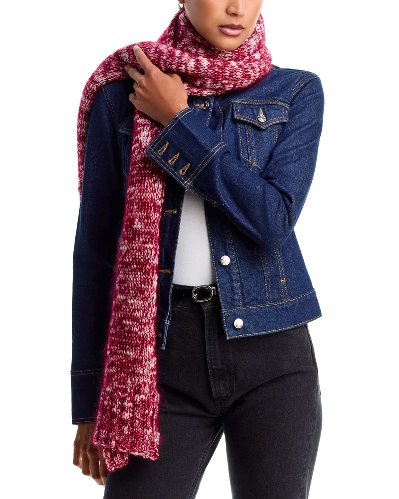Marlee Wool & Mohair Blend Knit Scarf