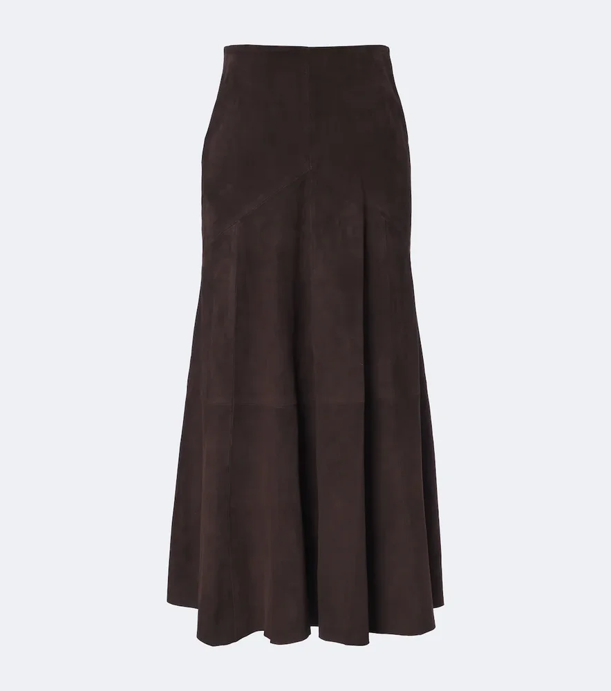 Garnier suede midi skirt