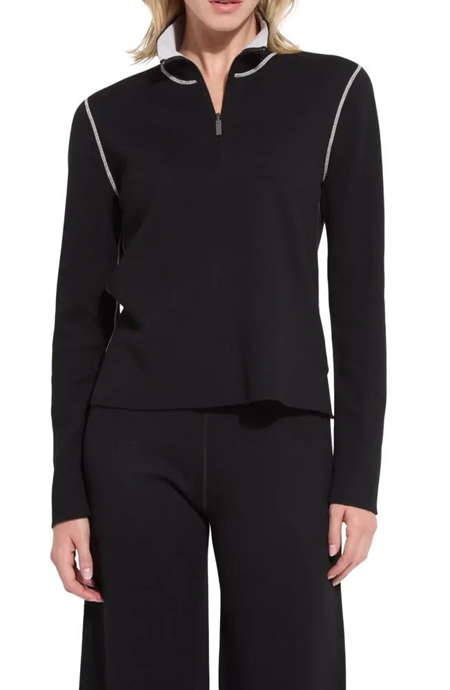 Reversible Cashmere Blend Half-Zip Sweater