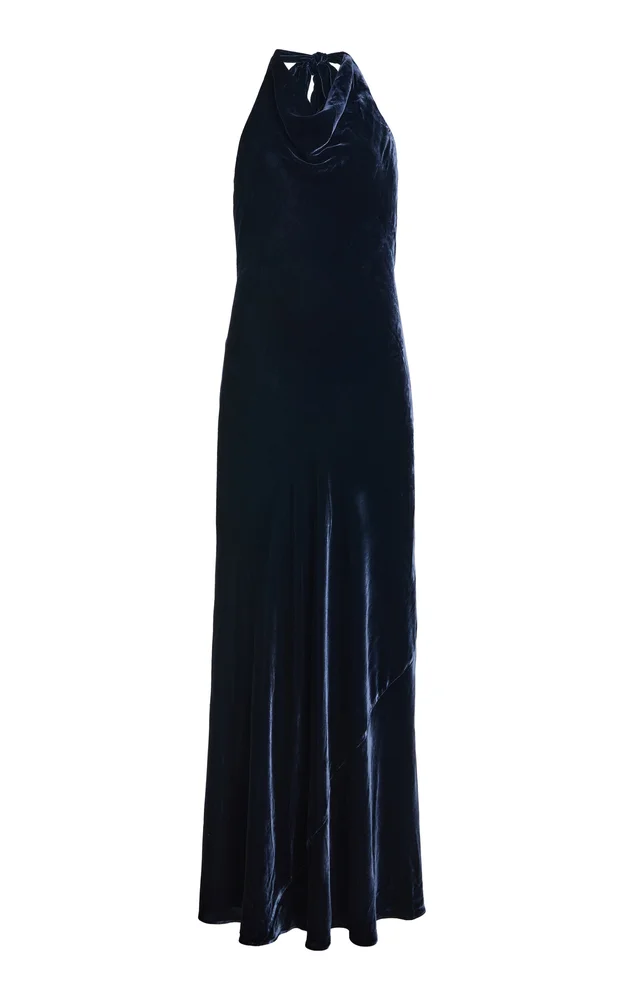 Genesis Silk-Blend Velvet Gown