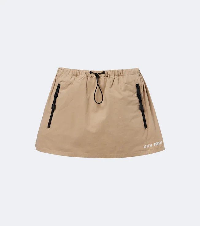Cotton gabardine miniskirt