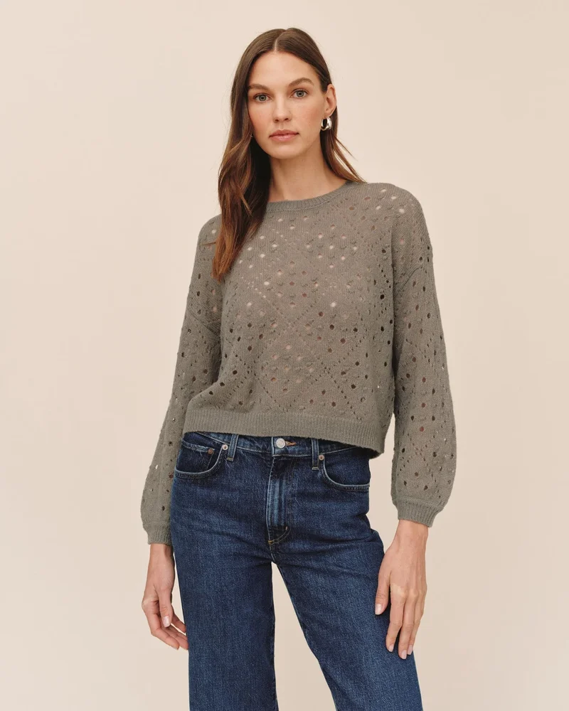 Balloon Sleeve Sweater - Shadow Moss
