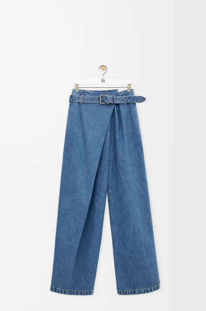 Draped Jeans in Denim (Blue)