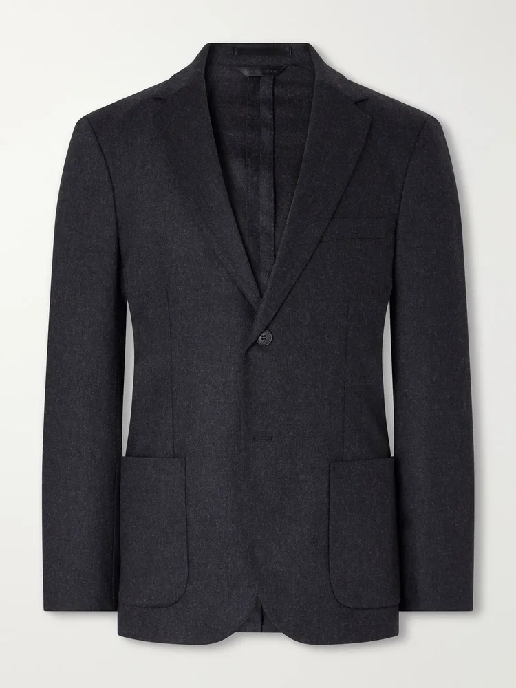 Wool and Cashmere-Blend Flannel Suit Jacket