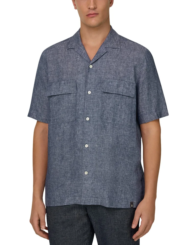 Camp Collar Linen Denim Shirt