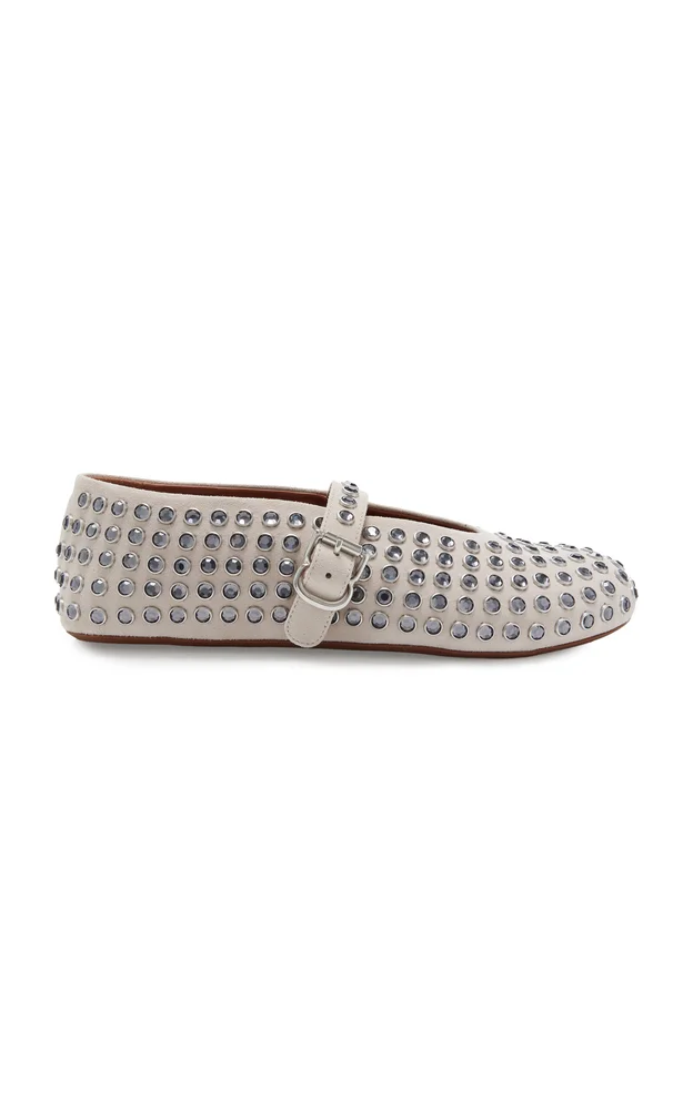 Crystal Suede Ballet Flats