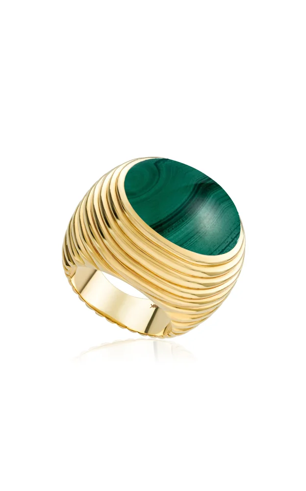 Grab n Go 18K Yellow Gold Malachite Ready 2 Pleasure Ring