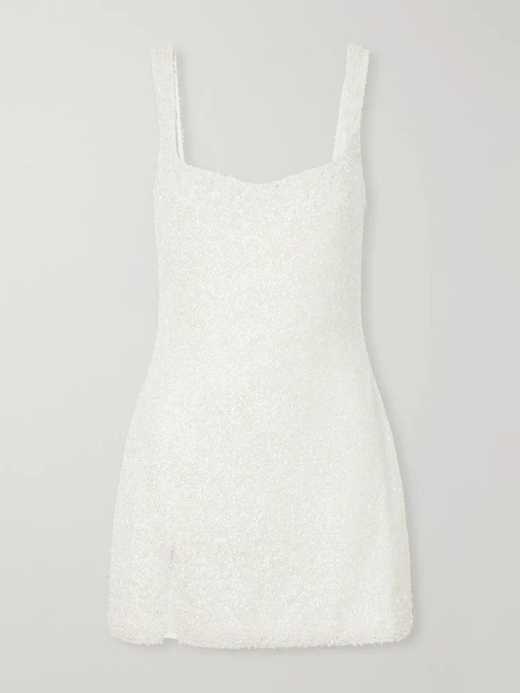 Venus beaded tulle mini dress
