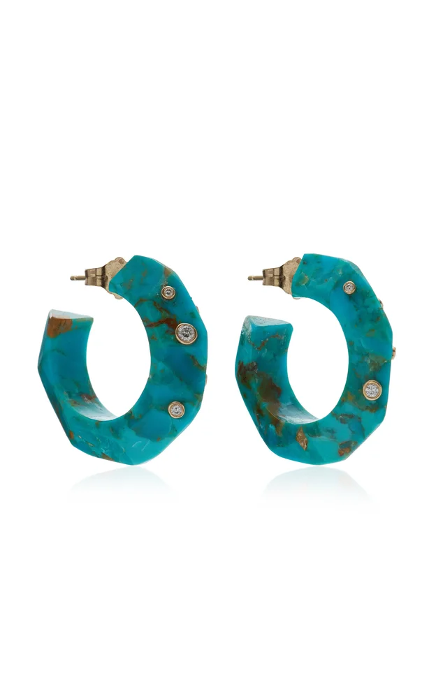 Summer & Rain Turquoise Hoop Earrings