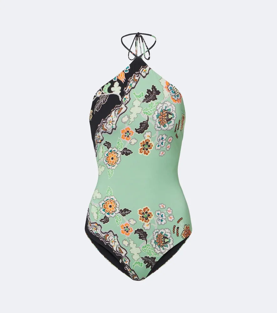 Floral halterneck swimsuit