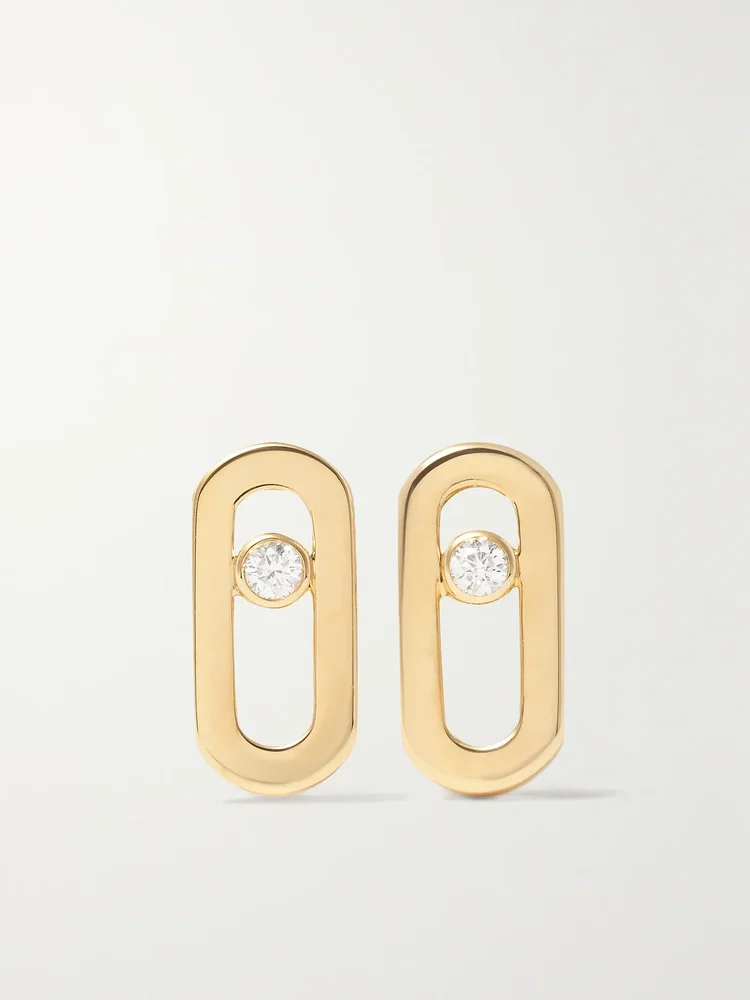 Move Uno 18-karat gold diamond earrings