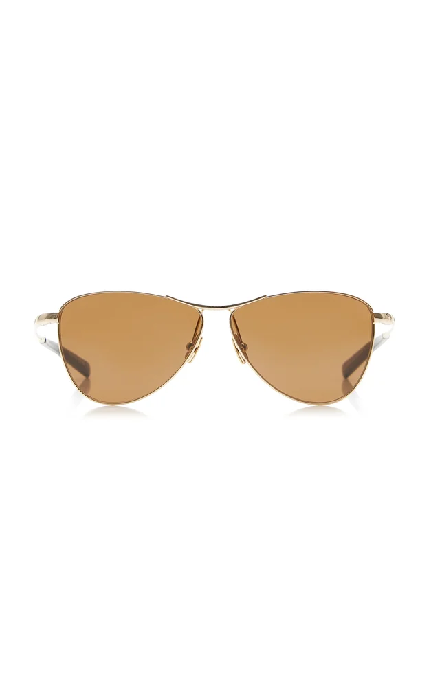 Aviator-Frame Metal Sunglasses