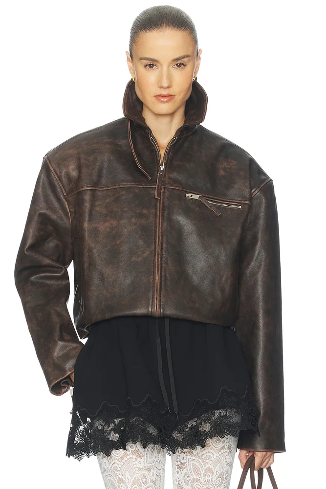 The Leather Oversized Moto Jacket