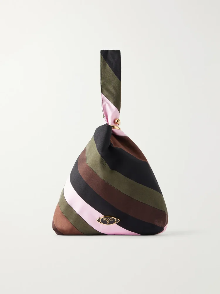 Emilio printed silk-twill clutch bag