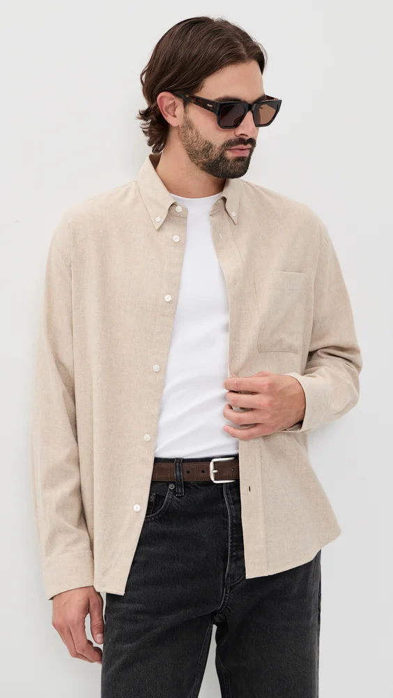 Wool Blend Shirt (Cream Heather)