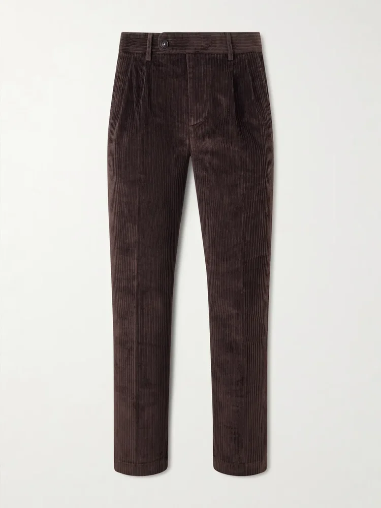 Strallo02 Straight-Leg Cotton-Blend Corduroy Trousers