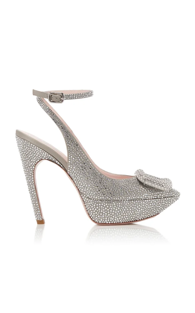 Choc Buckle Embellished Pumps