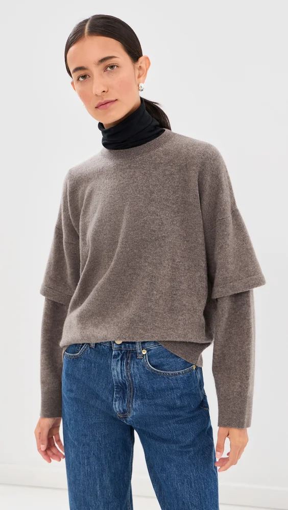 Troy Knit Double Sleeve Sweater