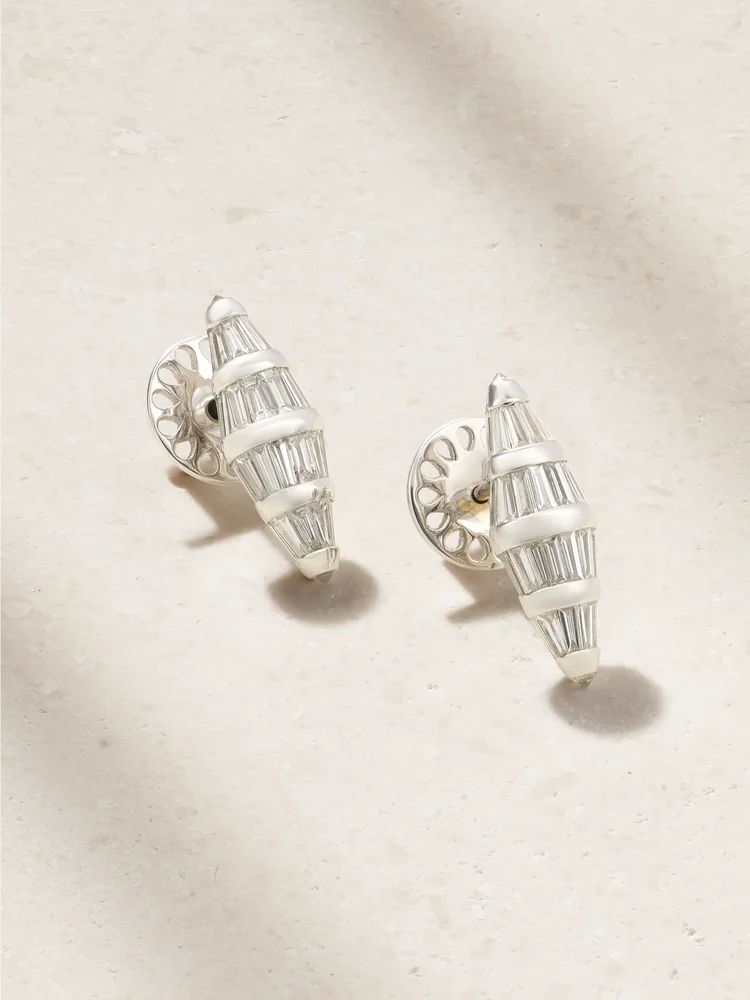 18-karat white gold diamond earrings