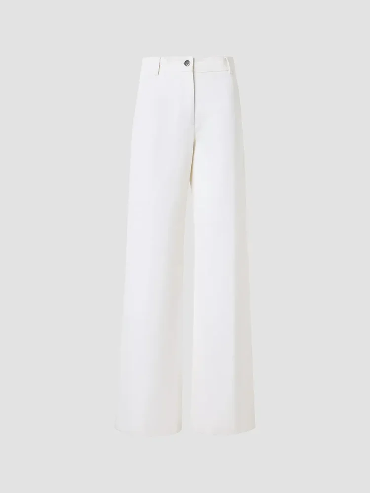 Finnian Stretch Cotton High-Rise Wide-Leg Pants