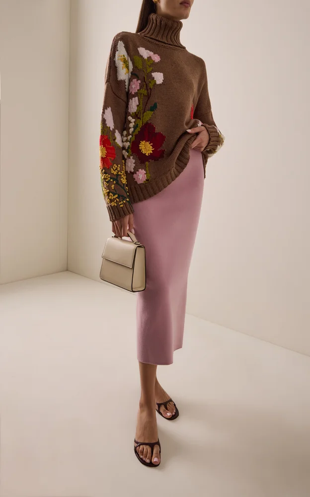 Floral Intarsia Wool Sweater