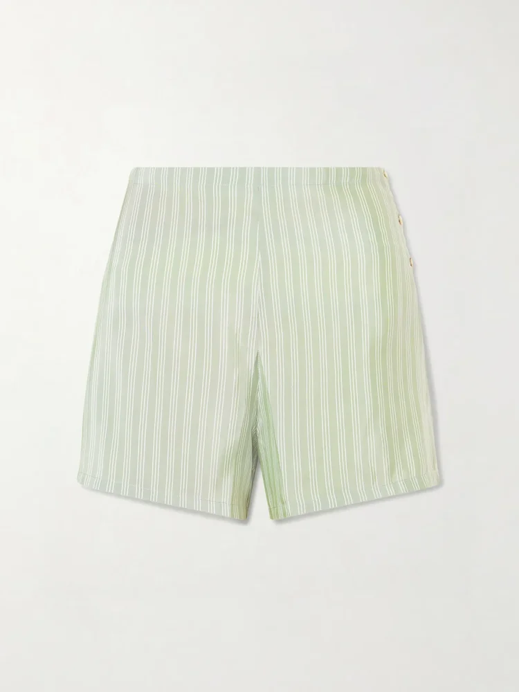 Sylvan striped silk-satin shorts
