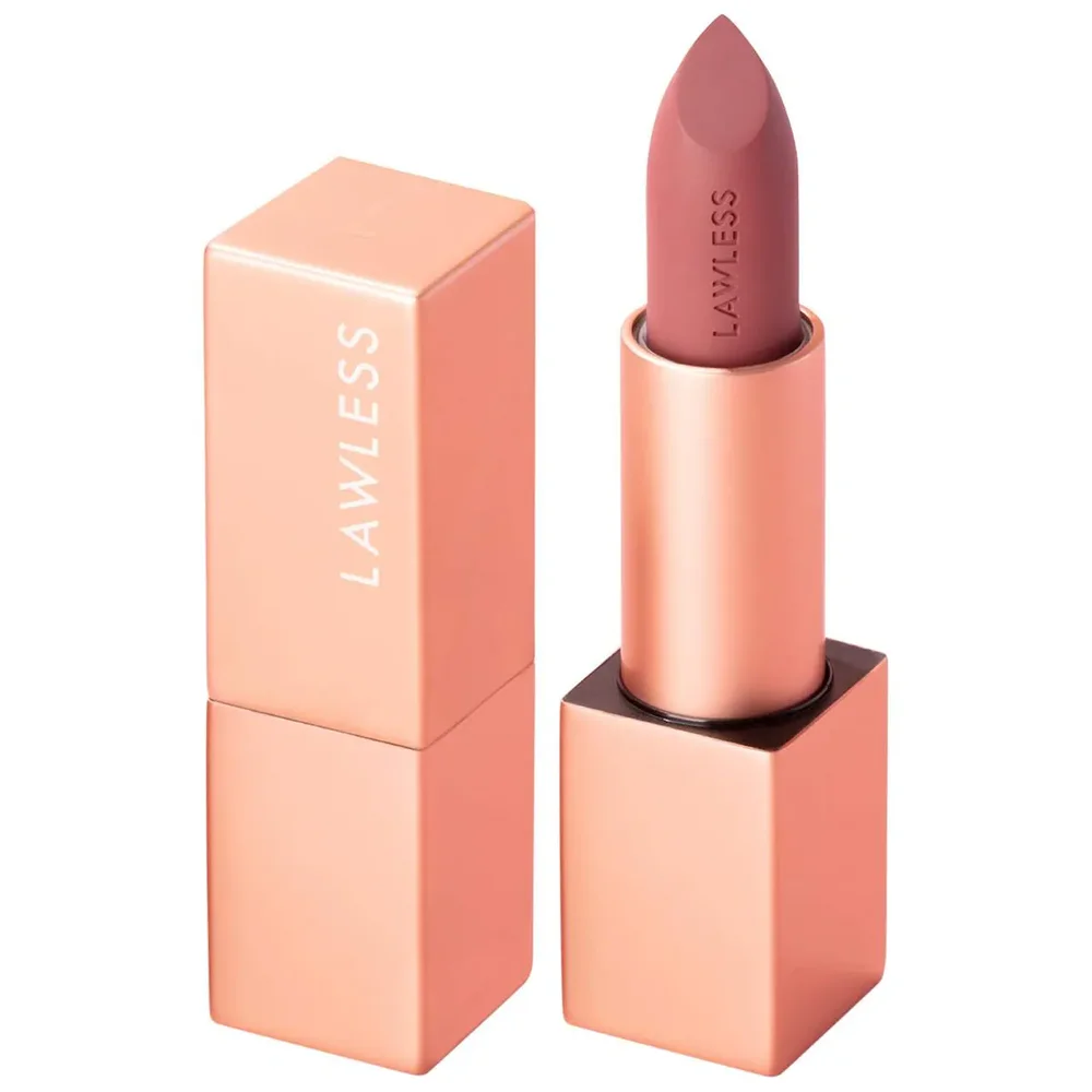 Forget the Filler Lip-Plumping Line-Smoothing Satin Cream Lipstick in Minx