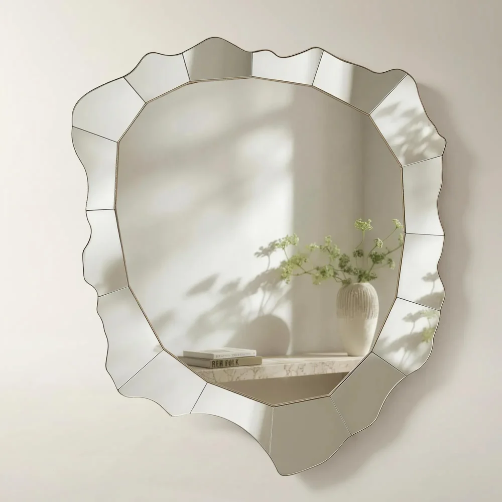 Gala Gold Trim Organic Wall Mirror