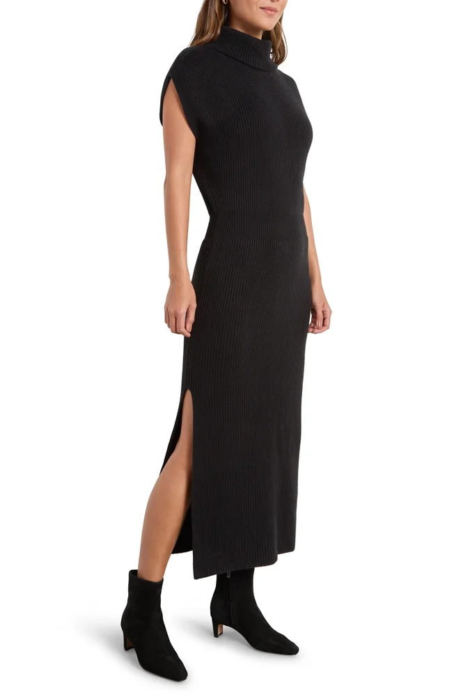 Madeline Rib Turtleneck Maxi Sweater Dress