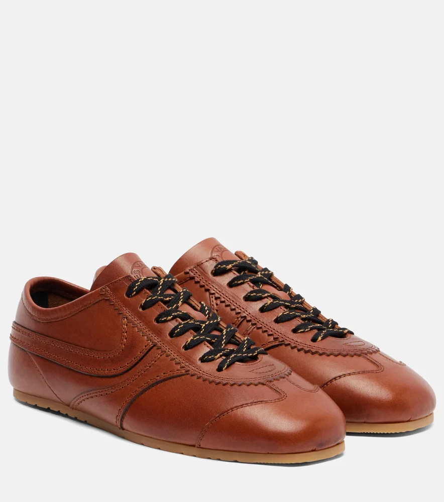 Leather Sneakers, Brown