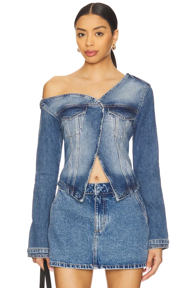 Asymmetric Denim Shirt