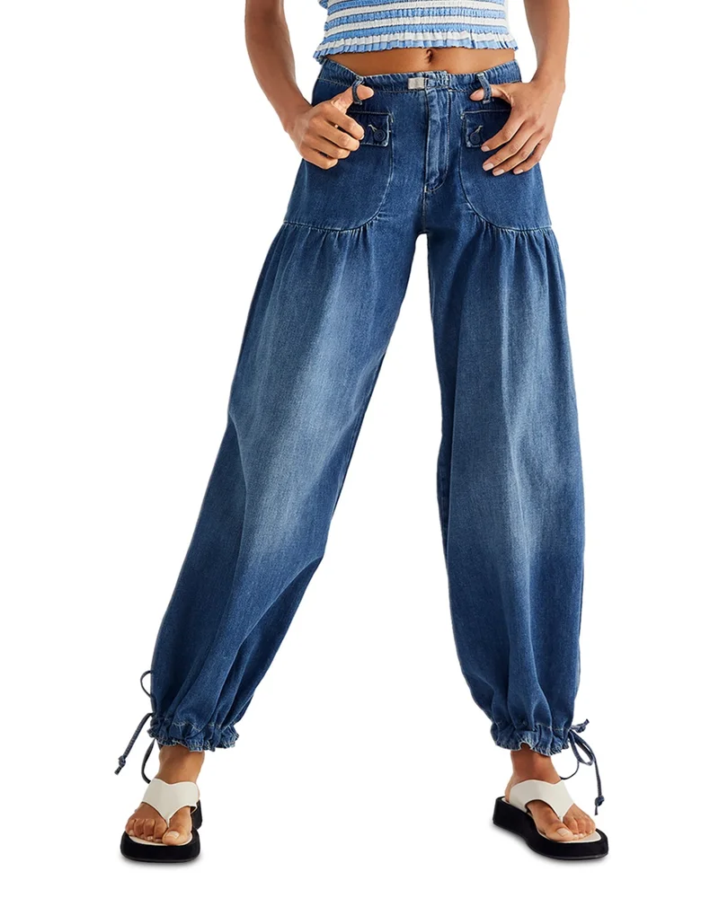 We The Free Lotus Mid Rise Balloon Jeans in Juno
