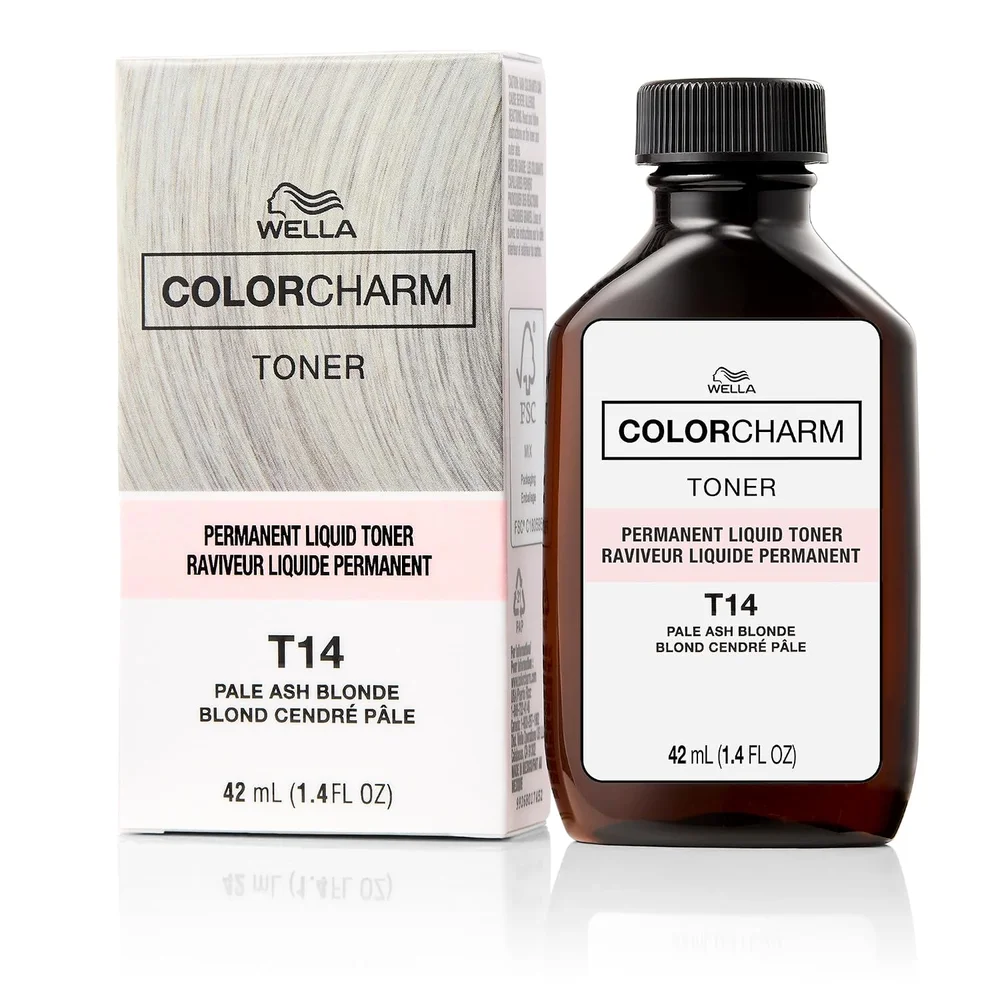 Color Charm Permanent Liquid Hair Toner in T14 Pale Ash Blonde