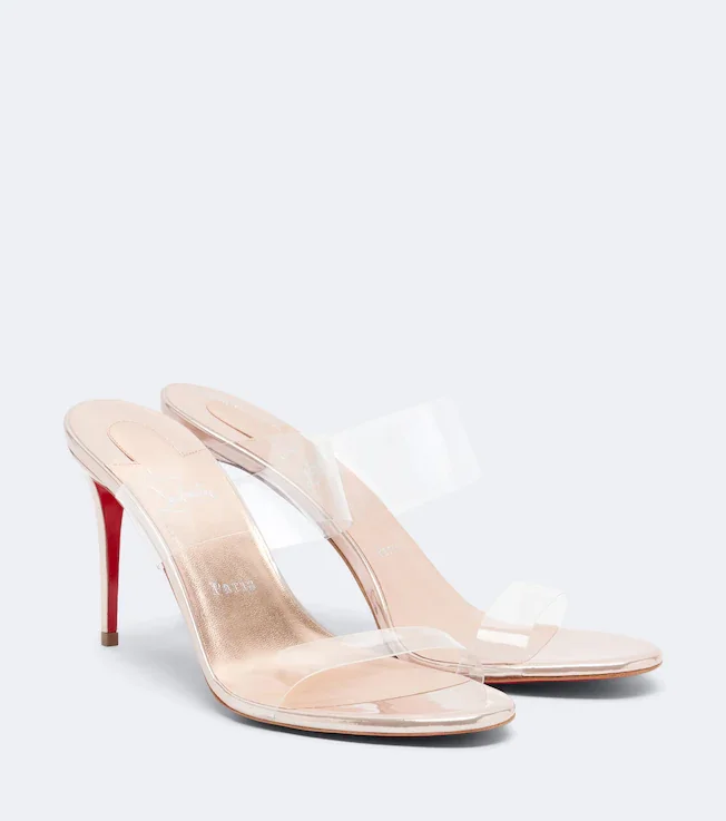 Just Nothing leather-trimmed TPU mules