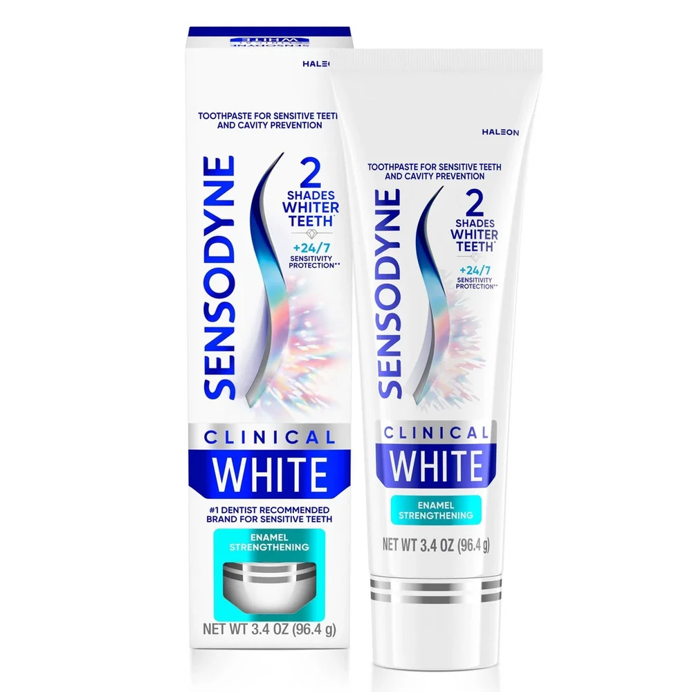 Clinical White Fluoride Enamel Strengthening & Whitening Toothpaste for Sensitive Teeth