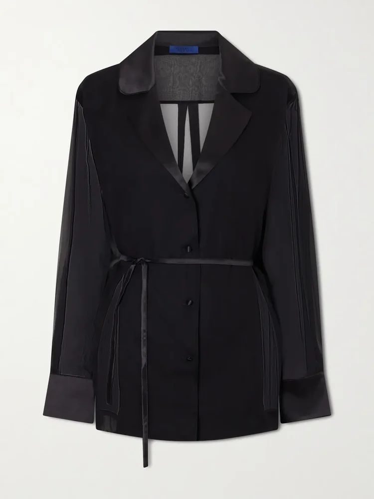 Bretagne belted silk jacket