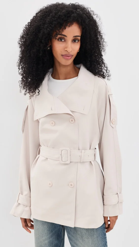 Blanc Cropped Trench Coat
