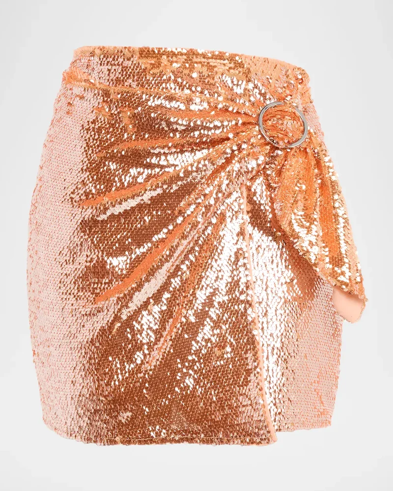 Dawson Sequined Sarong Mini Skirt