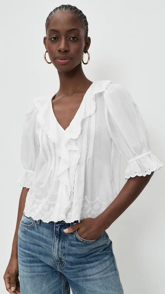 Ruffled Puff Sleeve Top