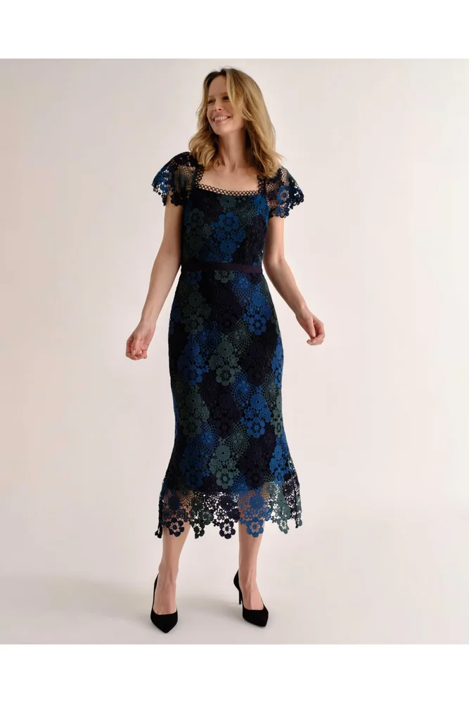 Waverly Ombre Lace Midi Dress