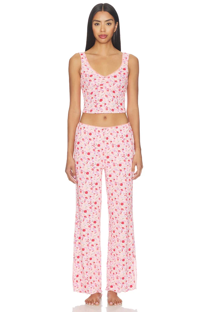 Fresh In Love Lounge Set in Pink Chalk Combo