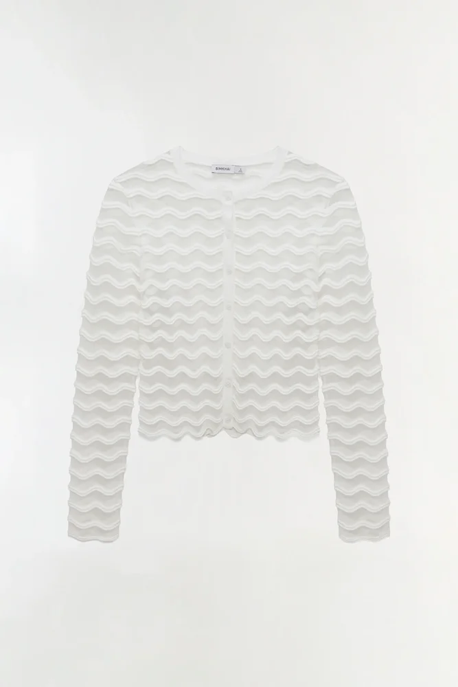 Maxime Wavy Knit Cardigan