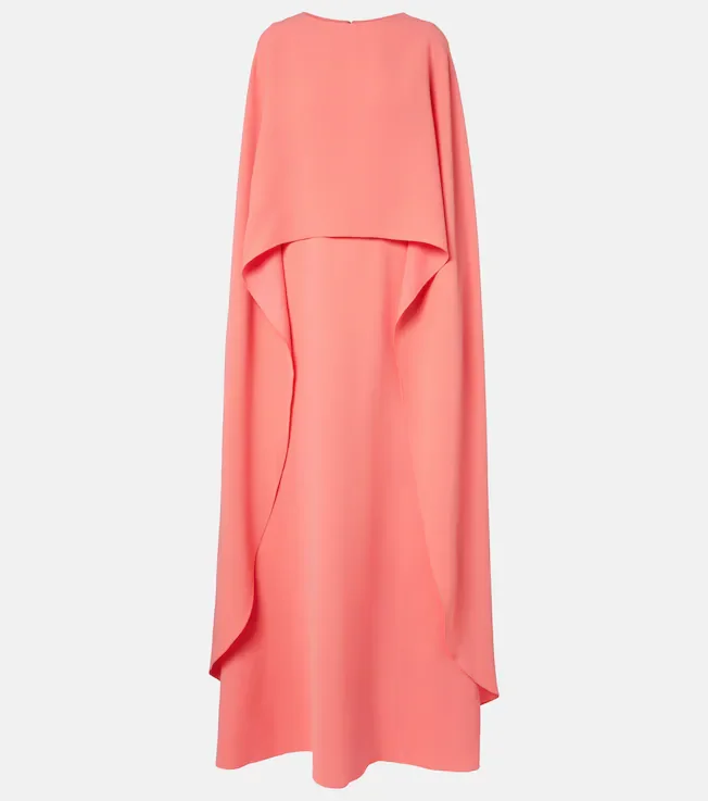 Caped crêpe gown