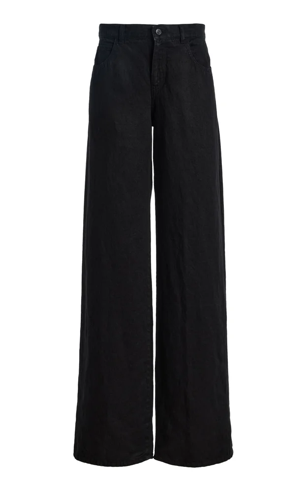 Eglitta Linen Mid-Rise Straight-Leg Jeans