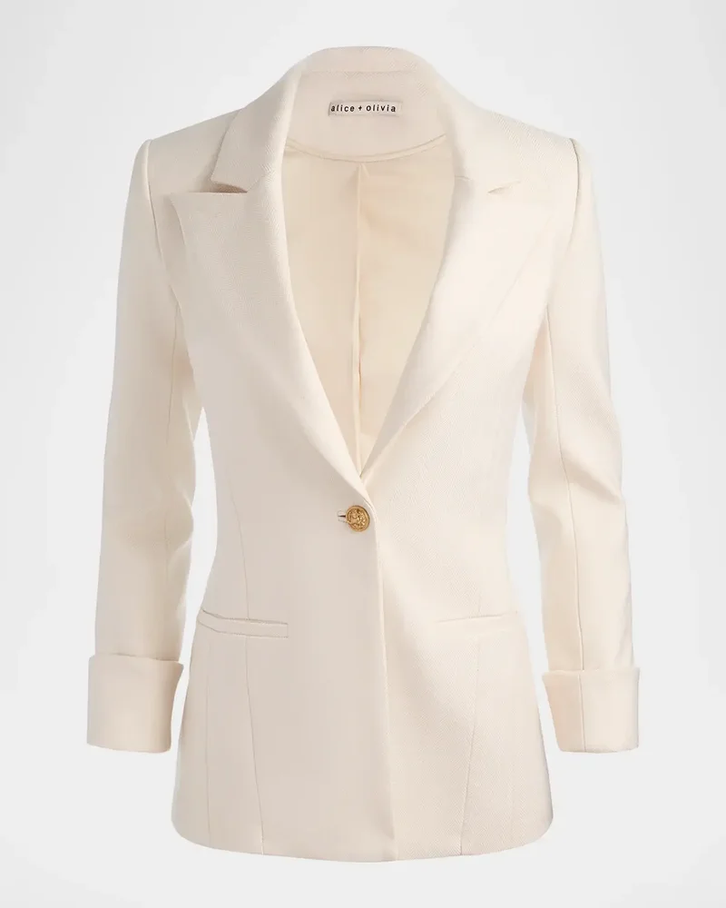 Burns Rolled-Cuff Fitted Single-Breasted Jacket