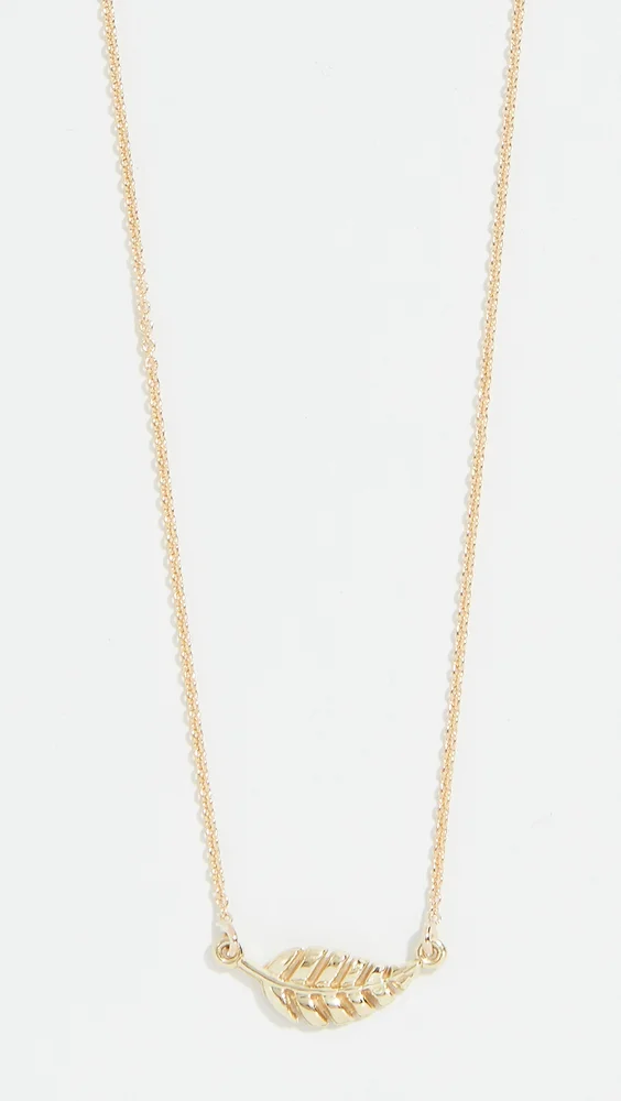 18k Gold Mini Leaf Necklace