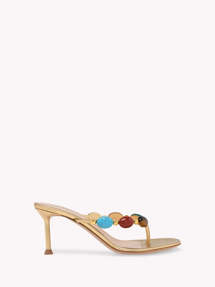 Exclusive La Isla Shanti Stone-Embellished Leather Sandals