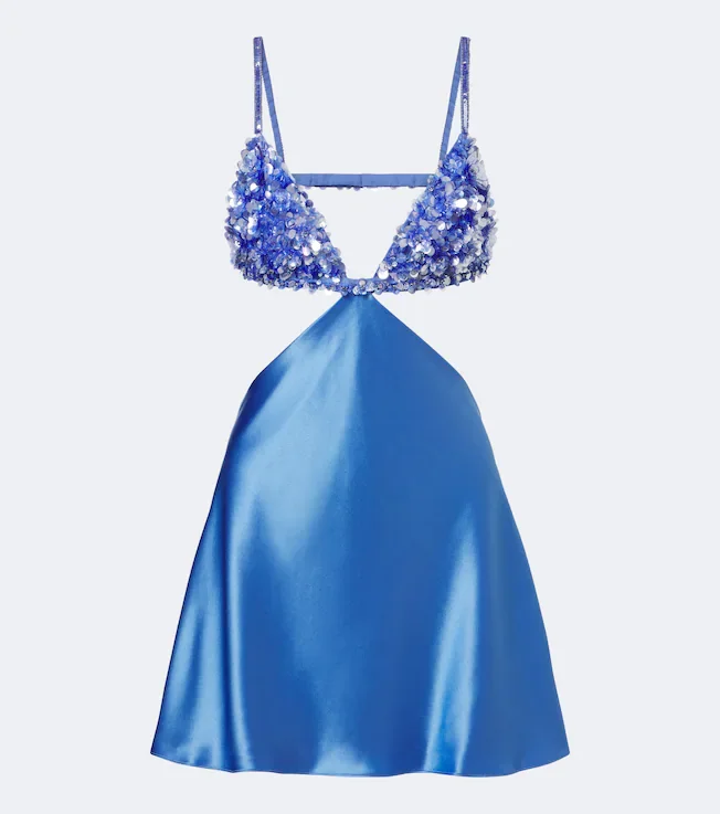 Taliera embellished satin cut-out minidress